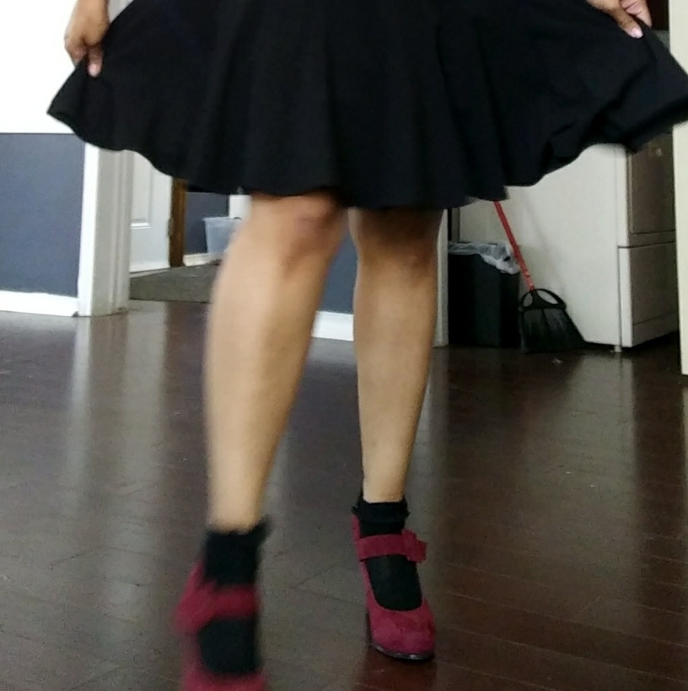 Red mary jane heels